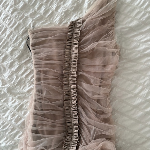 Thomas Wylde One-Shoulder Ruffled Dress in Taupe - Picture 6 of 8